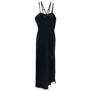 Vintage Emoi Vicky Apperley Maxi Dress Womens‎ Black Glam Holiday Party Event